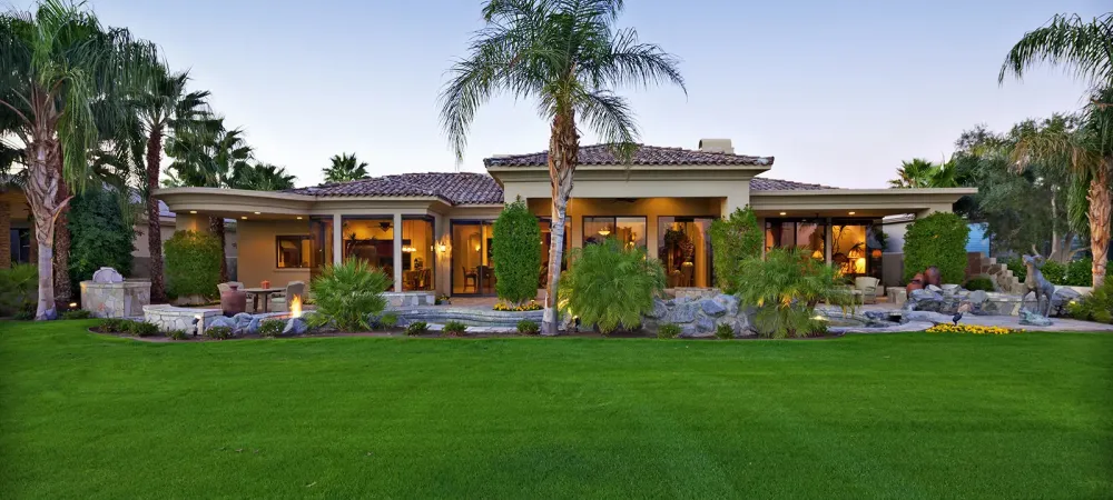 beautiful and healthy green lawn in florida