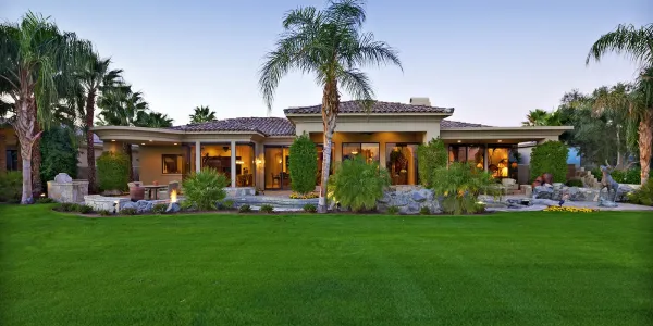 beautiful and healthy green lawn in florida